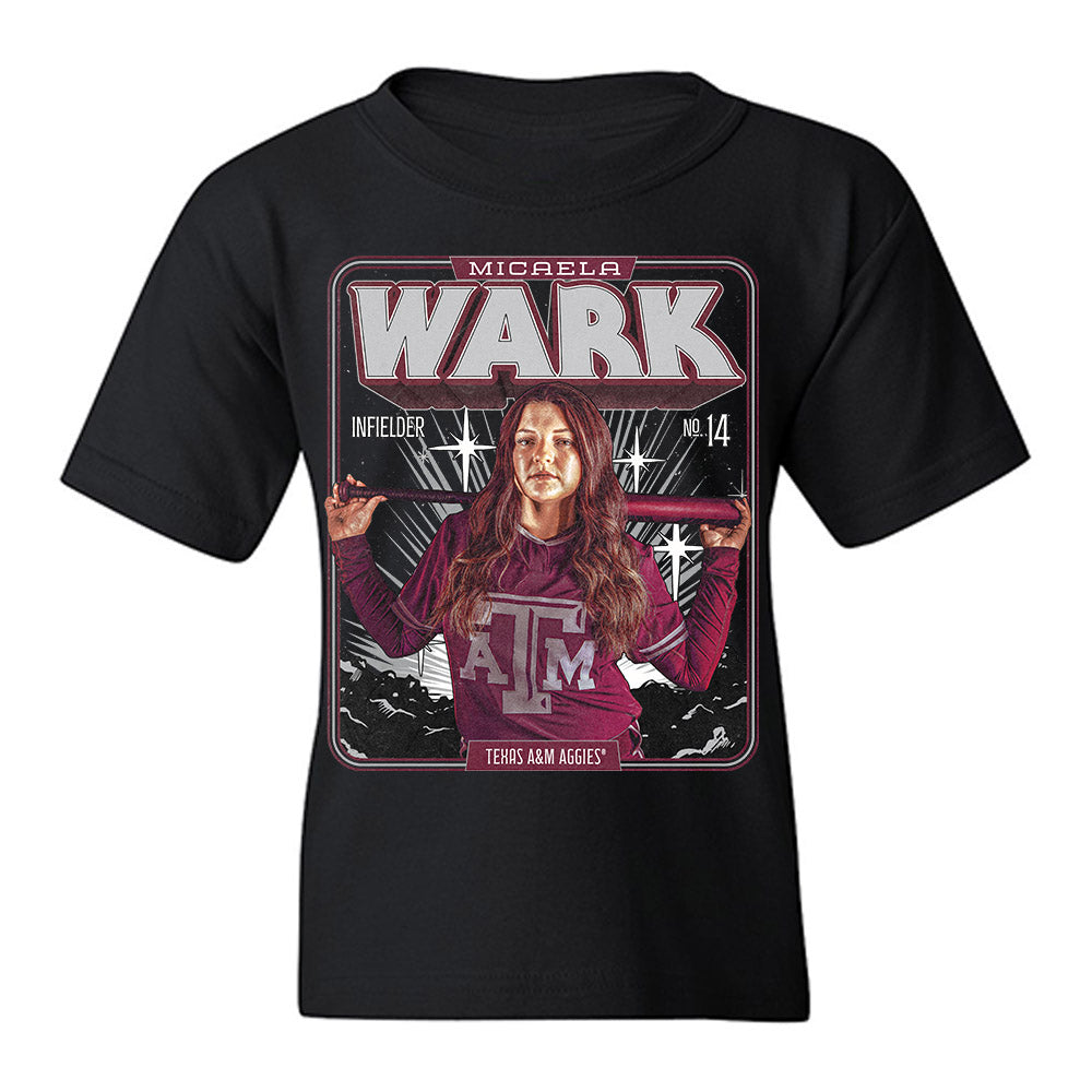 Texas A&M - NCAA Softball : Micaela Wark - Collage Youth T-Shirt-0
