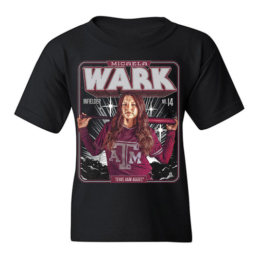 Texas A&M - NCAA Softball : Micaela Wark - Collage Youth T-Shirt-0