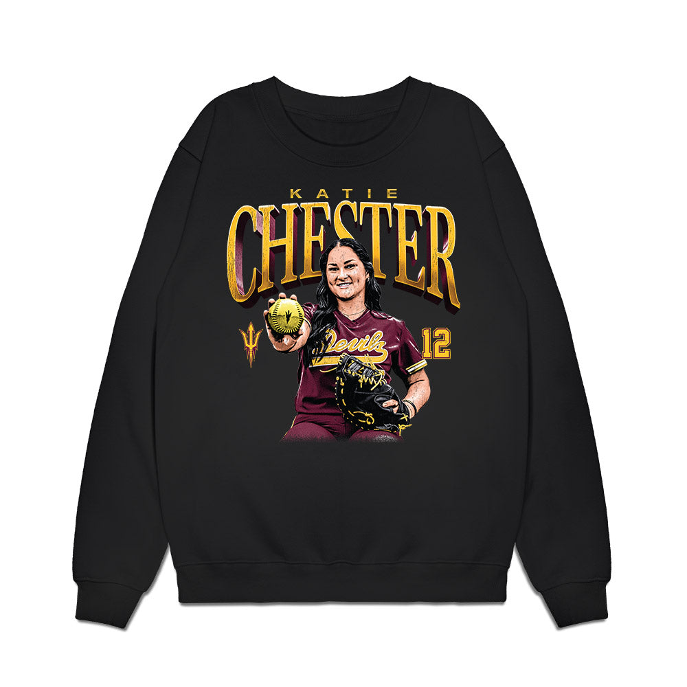 Arizona State - NCAA Softball : Katie Chester - Collage Premium Crewneck Sweatshirt-0