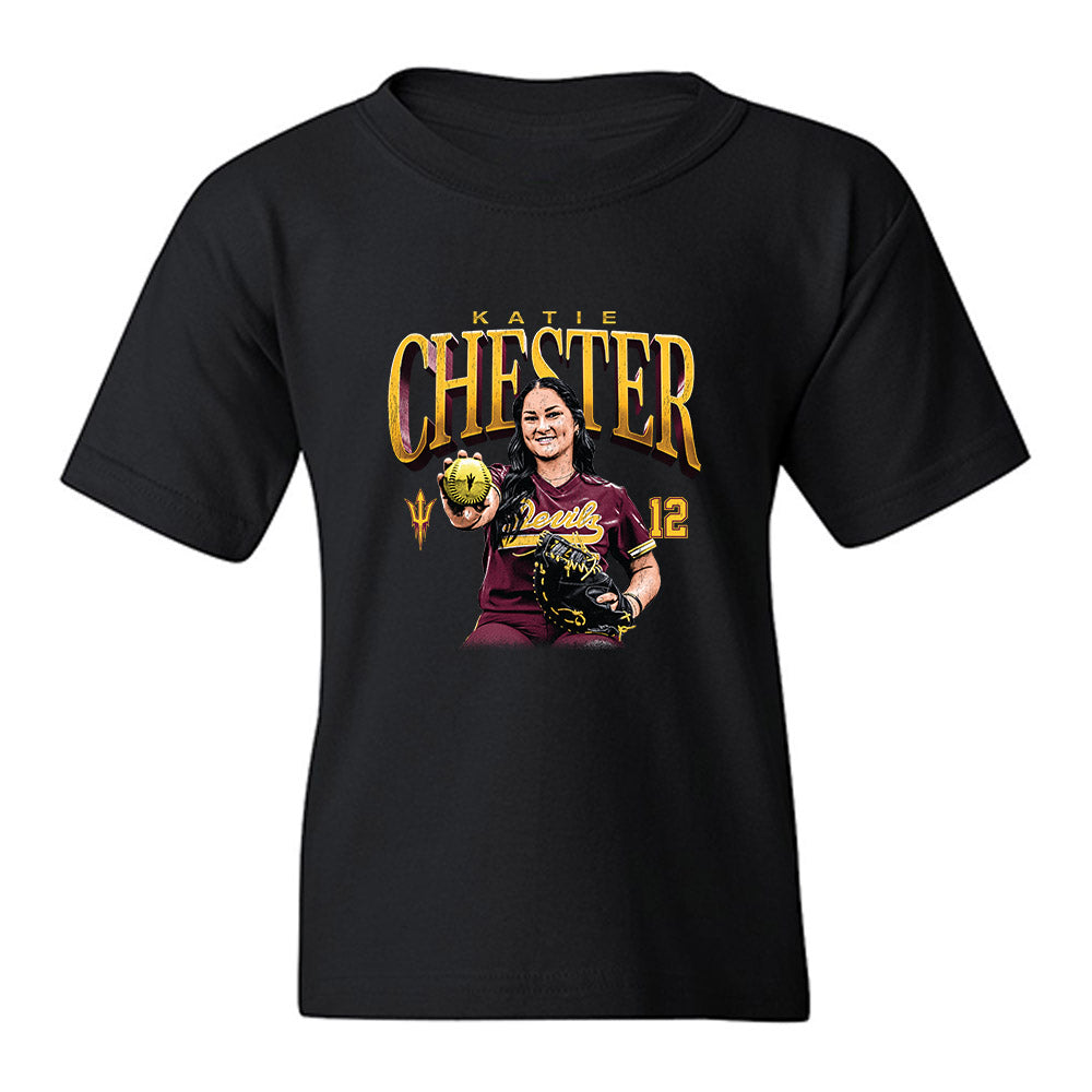 Arizona State - NCAA Softball : Katie Chester - Collage Youth T-Shirt-0