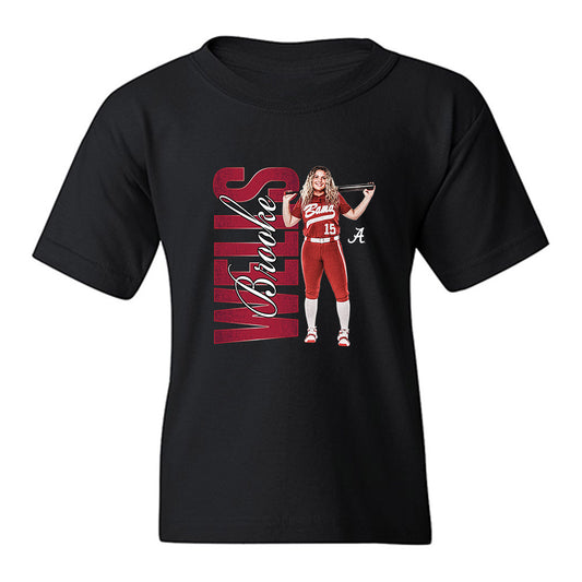 Alabama - NCAA Softball : Brooke Wells - Youth T-Shirt-0