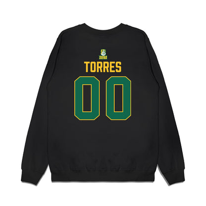 Siena - NCAA Men's Basketball : Chris Torres - Conference Champions Premium Crewneck Sweatshirt-1