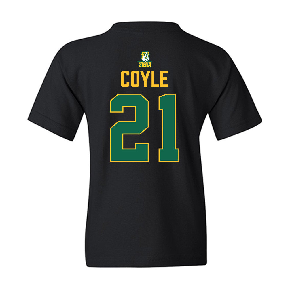 Siena - NCAA Men's Basketball : Brendan Coyle - Conference Champions Youth T-Shirt-1