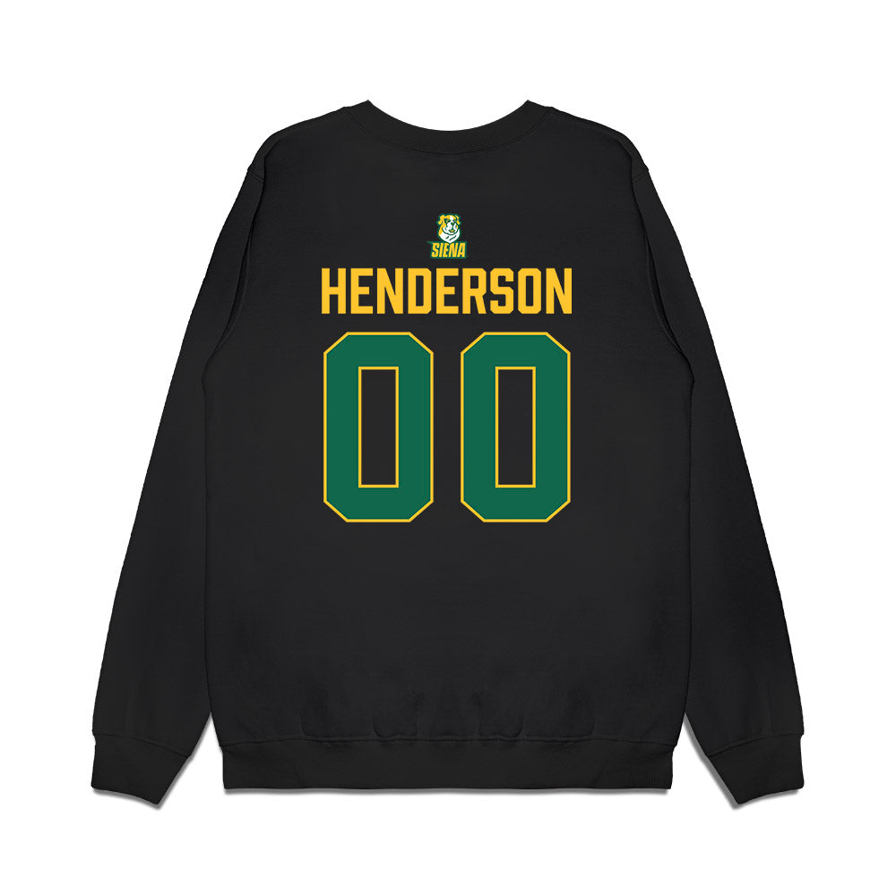 Siena - NCAA Men's Basketball : Isaiah Henderson - Conference Champions Premium Crewneck Sweatshirt-1