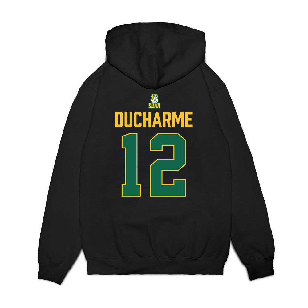 Siena - NCAA Men's Basketball : Reid Ducharme - Conference Champions Premium Hooded Sweatshirt-1