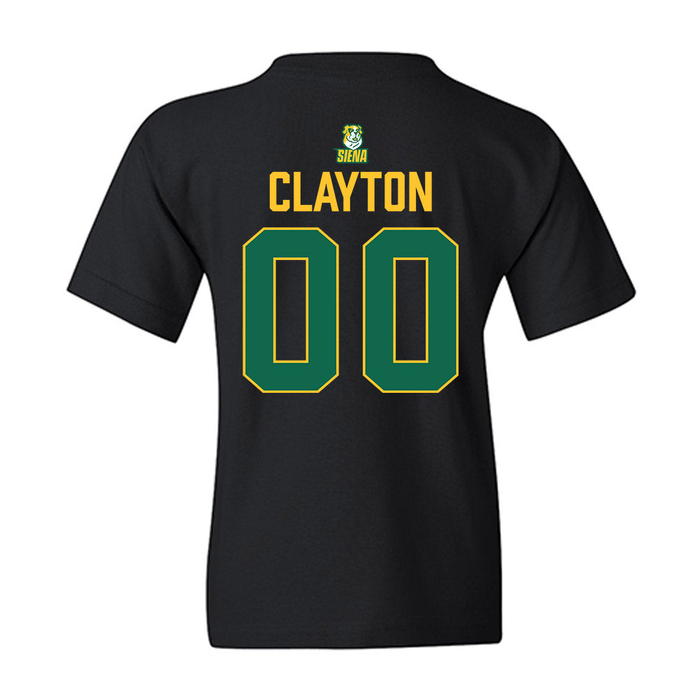 Siena - NCAA Men's Basketball : Mosi Clayton - Conference Champions Youth T-Shirt-1