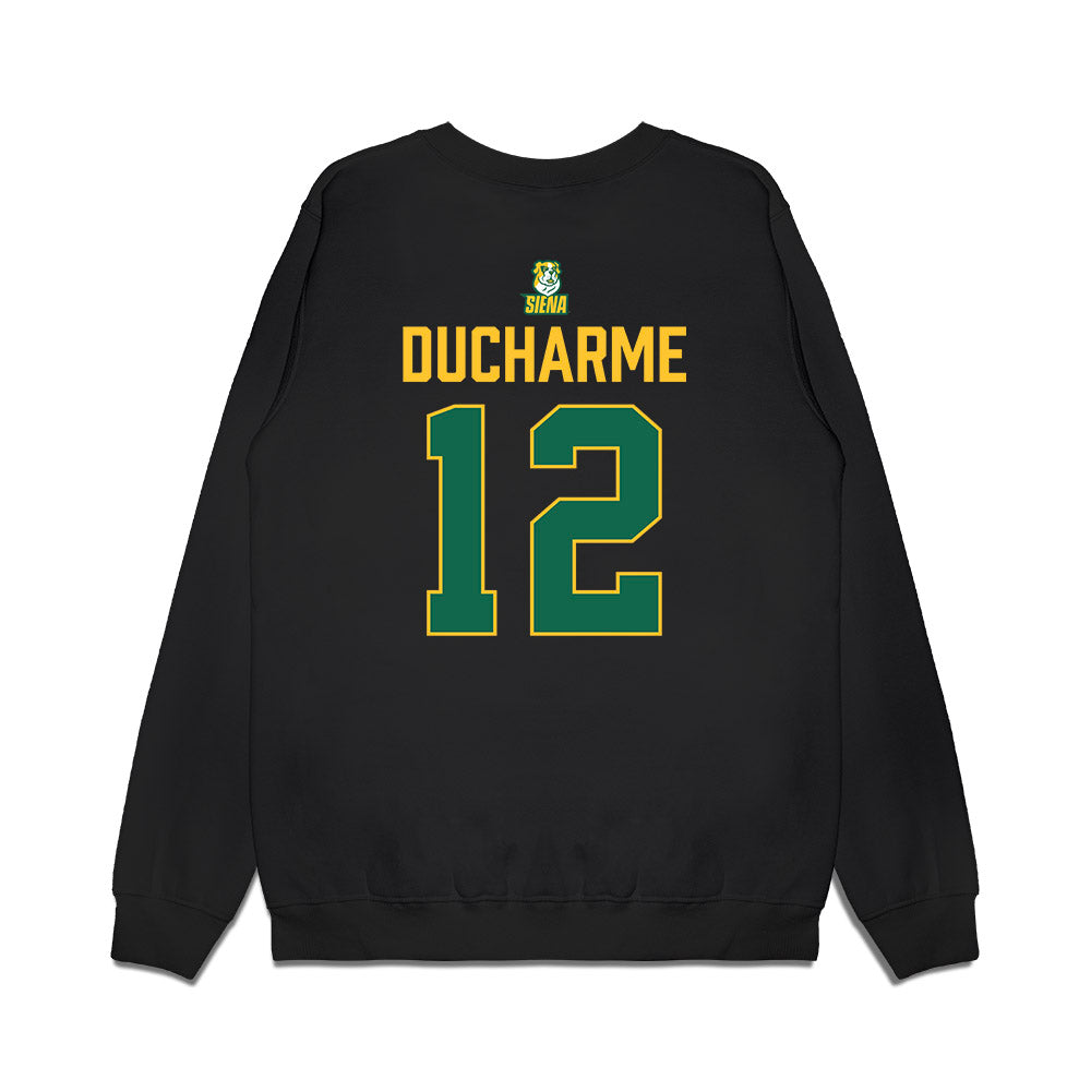 Siena - NCAA Men's Basketball : Reid Ducharme - Conference Champions Premium Crewneck Sweatshirt-1