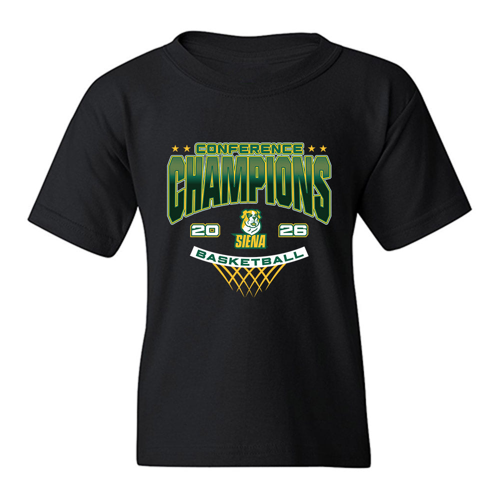 Siena - NCAA Men's Basketball : Brendan Coyle - Conference Champions Youth T-Shirt-0