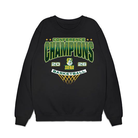 Siena - NCAA Men's Basketball : Brendan Coyle - Conference Champions Premium Crewneck Sweatshirt-0