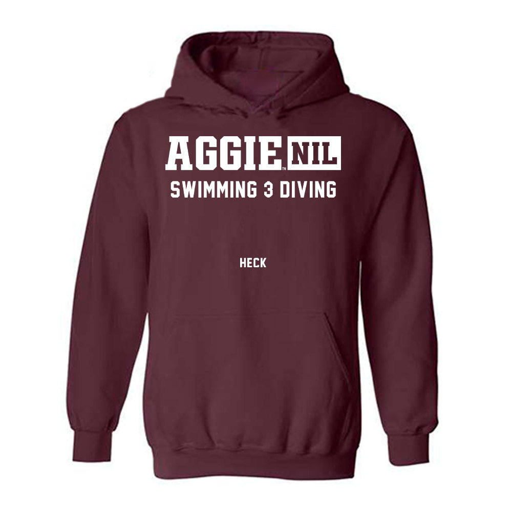 Texas A&M - NCAA Men's Swimming & Diving : William Heck - Aggies NIL Classic Shersey Hooded Sweatshirt-0