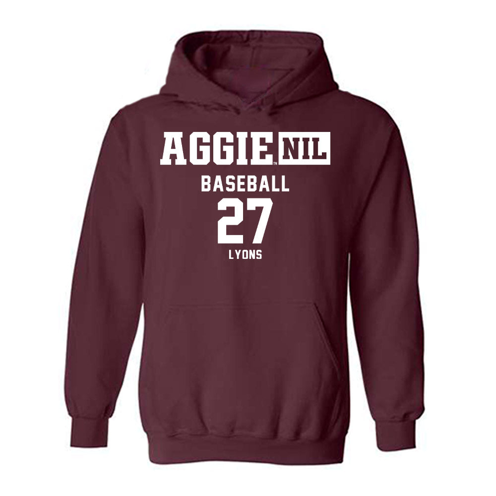 Texas A&M - NCAA Baseball : Gavin Lyons - Aggies NIL Classic Shersey Hooded Sweatshirt-0