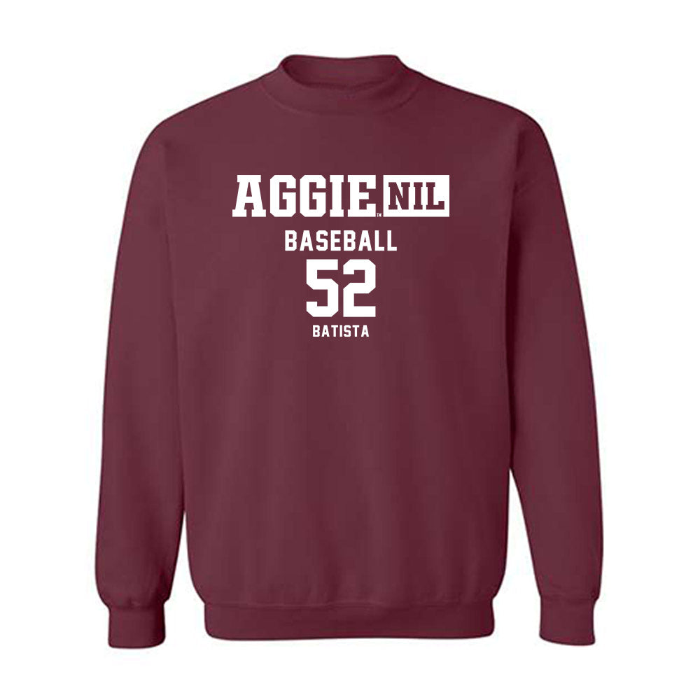 Texas A&M - NCAA Baseball : Elijah Batista - Aggies NIL Classic Shersey Crewneck Sweatshirt-0
