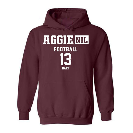 Texas A&M - NCAA Football : Brady Hart - Aggies NIL Classic Shersey Hooded Sweatshirt-0