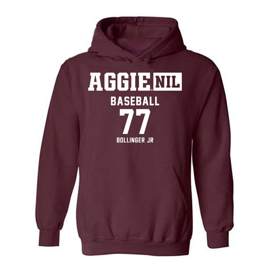 Texas A&M - NCAA Baseball : Michael Bollinger Jr - Aggies NIL Classic Shersey Hooded Sweatshirt-0