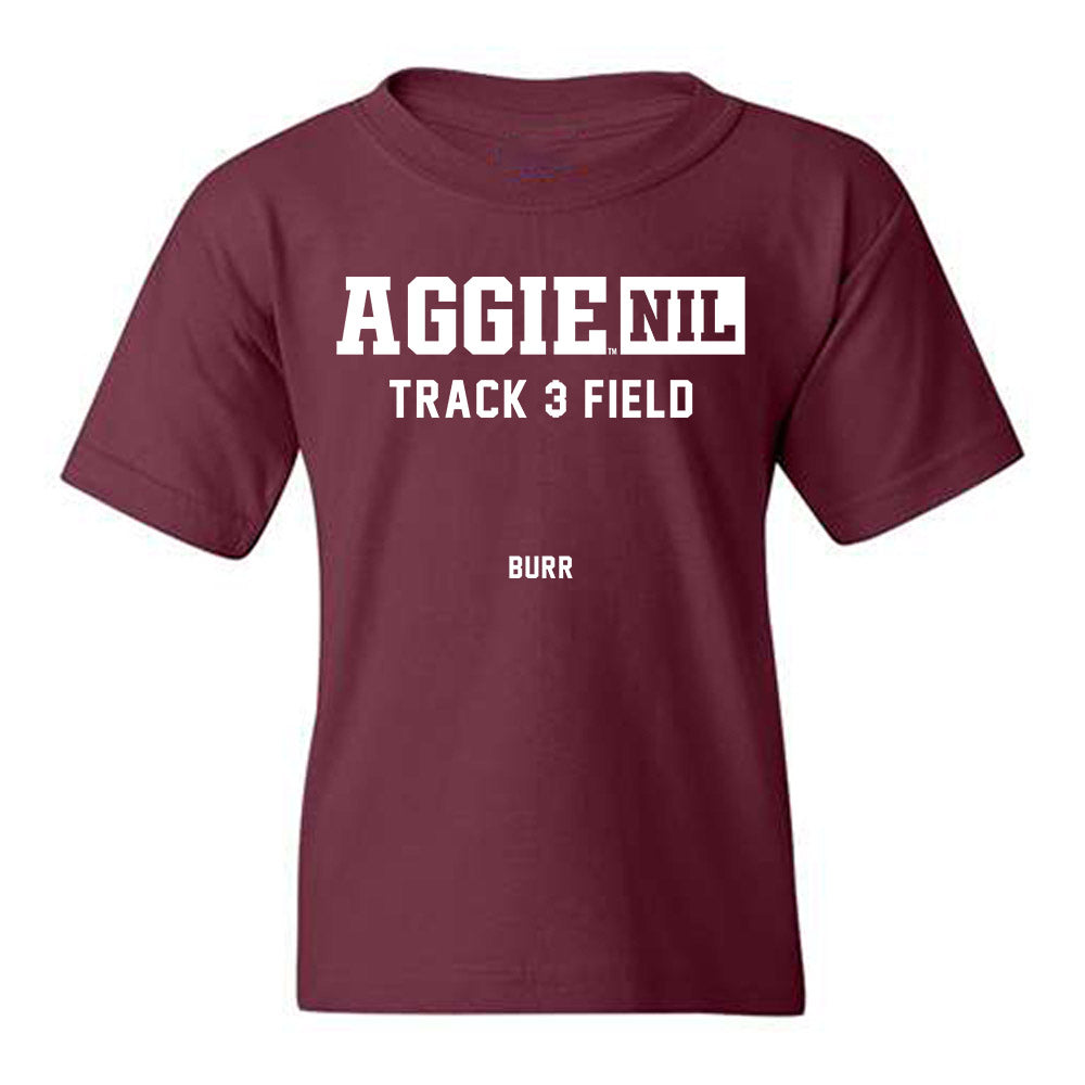 Texas A&M - NCAA Women's Track & Field : Leeah Burr - Aggies NIL Classic Shersey Youth T-Shirt-0