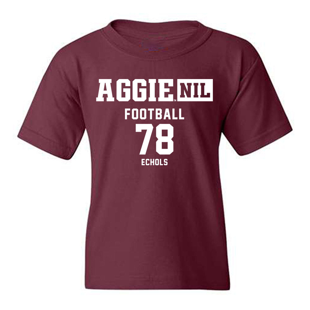 Texas A&M - NCAA Football : Coen Echols - Aggies NIL Classic Shersey Youth T-Shirt-0