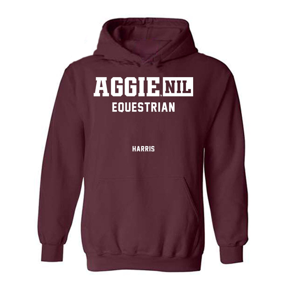 Texas A&M - NCAA Equestrian : Anna Harris - Aggies NIL Classic Shersey Hooded Sweatshirt-0