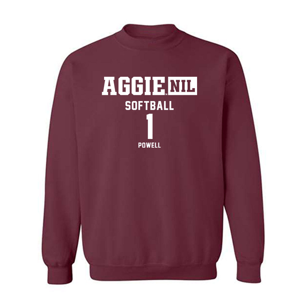 Texas A&M - NCAA Softball : Kennedy Powell - Aggies NIL Classic Shersey Crewneck Sweatshirt-0
