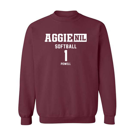 Texas A&M - NCAA Softball : Kennedy Powell - Aggies NIL Classic Shersey Crewneck Sweatshirt-0
