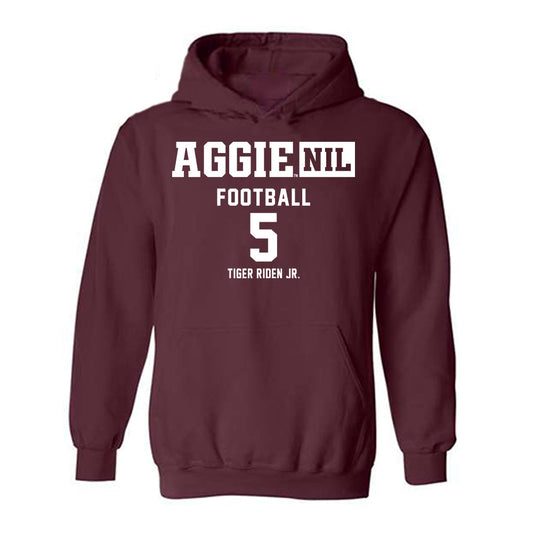 Texas A&M - NCAA Football : Deondrae Tiger Riden Jr. - Aggies NIL Classic Shersey Hooded Sweatshirt-0