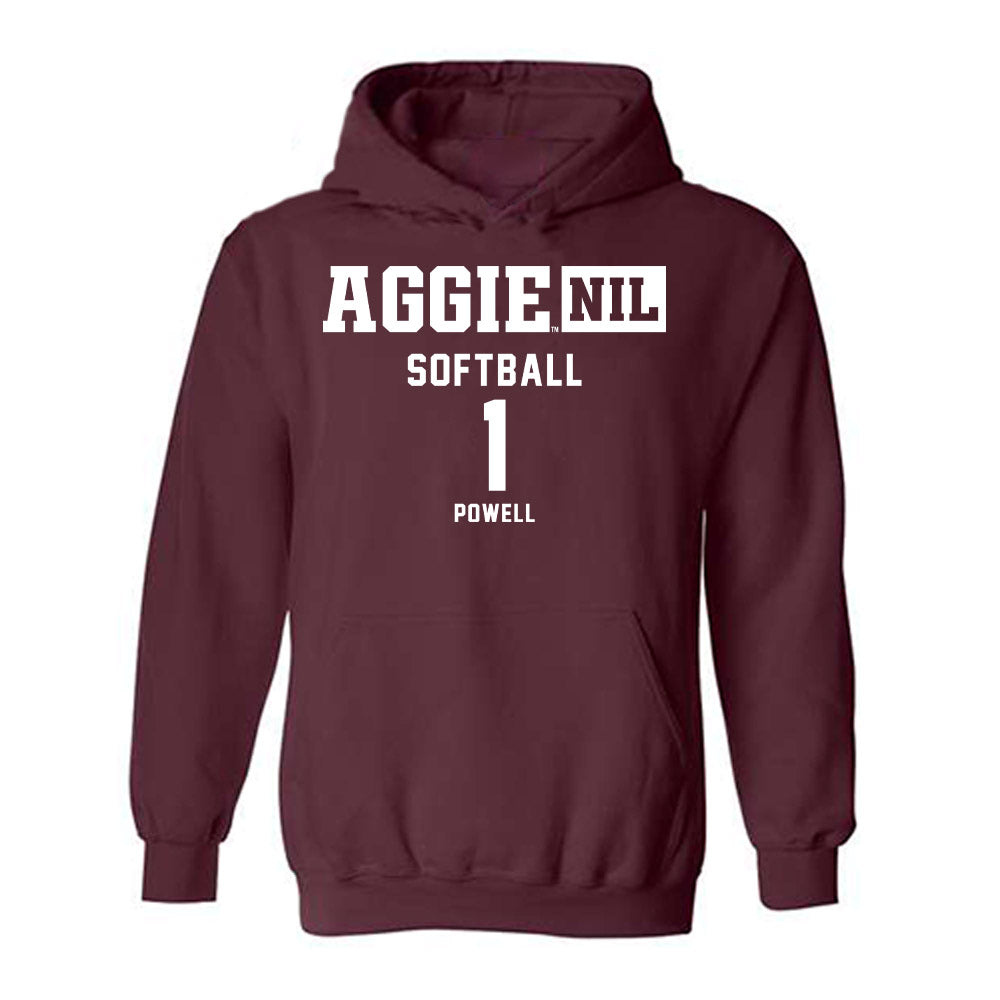 Texas A&M - NCAA Softball : Kennedy Powell - Aggies NIL Classic Shersey Hooded Sweatshirt-0