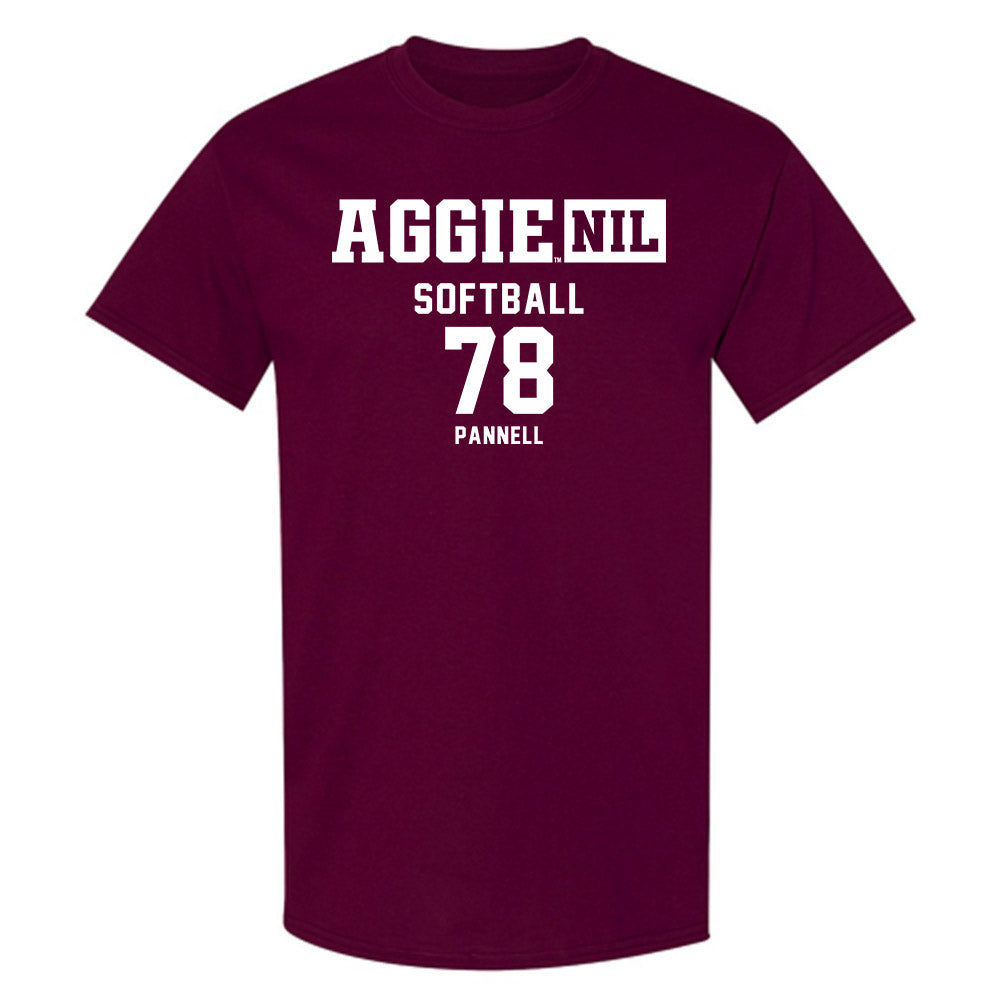 Texas A&M - NCAA Softball : Taylor Pannell - Aggies NIL Classic Shersey T-Shirt-0