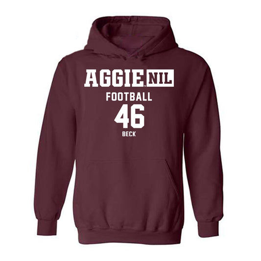Texas A&M - NCAA Football : Qui Beck - Aggies NIL Classic Shersey Hooded Sweatshirt-0