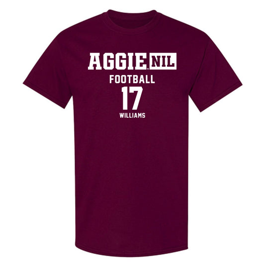 Texas A&M - NCAA Football : Madden Williams - Aggies NIL Classic Shersey T-Shirt-0