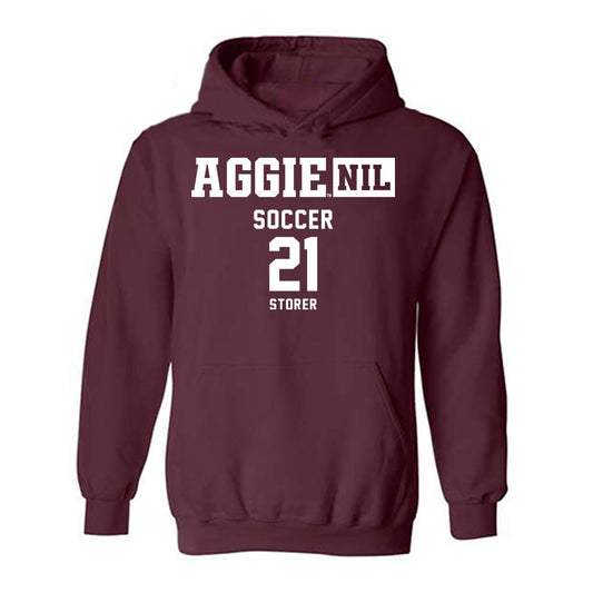 Texas A&M - NCAA Women's Soccer : Holly Storer - Aggies NIL Classic Shersey Hooded Sweatshirt-0