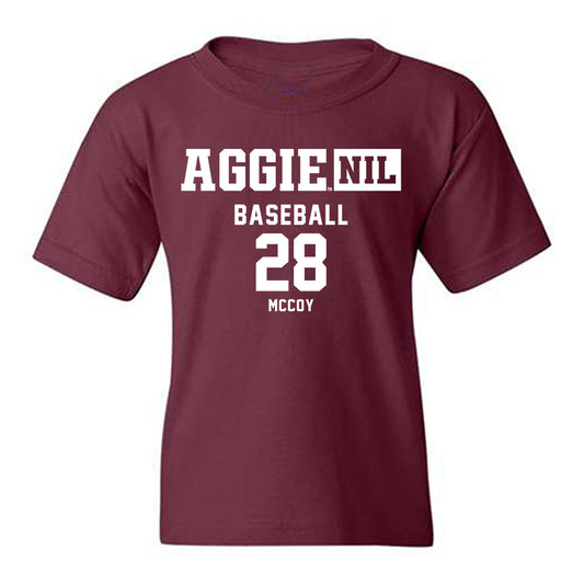 Texas A&M - NCAA Baseball : Caden McCoy - Aggies NIL Classic Shersey Youth T-Shirt-0