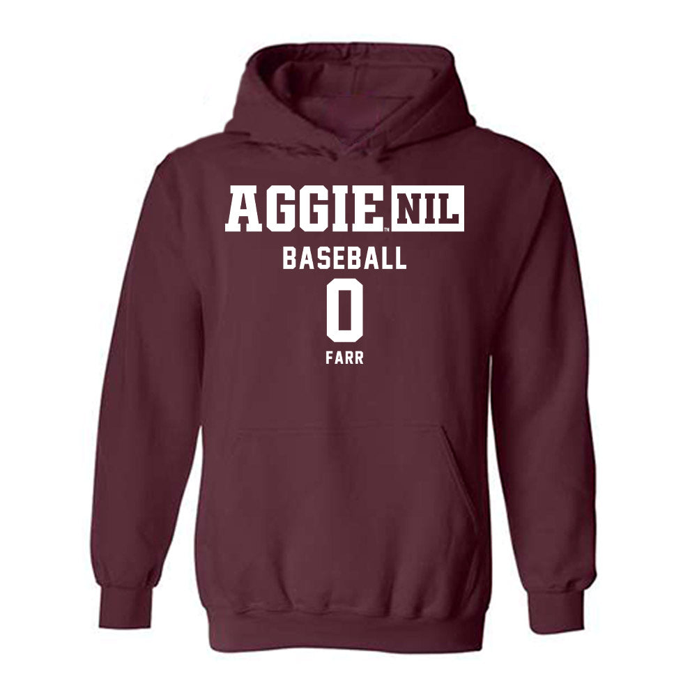 Texas A&M - NCAA Baseball : Sawyer Farr - Aggies NIL Classic Shersey Hooded Sweatshirt-0