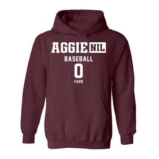 Texas A&M - NCAA Baseball : Sawyer Farr - Aggies NIL Classic Shersey Hooded Sweatshirt-0