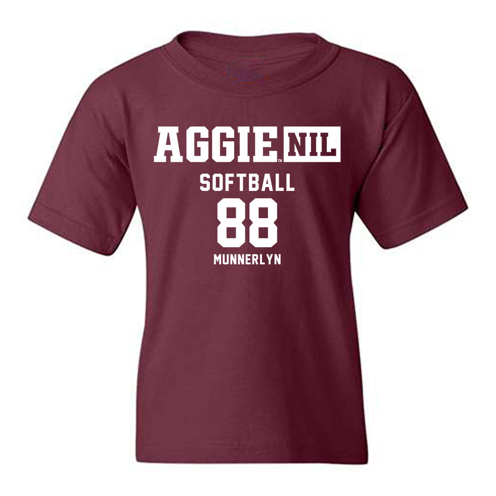 Texas A&M - NCAA Softball : Kate Munnerlyn - Aggies NIL Classic Shersey Youth T-Shirt-0