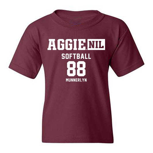 Texas A&M - NCAA Softball : Kate Munnerlyn - Aggies NIL Classic Shersey Youth T-Shirt-0