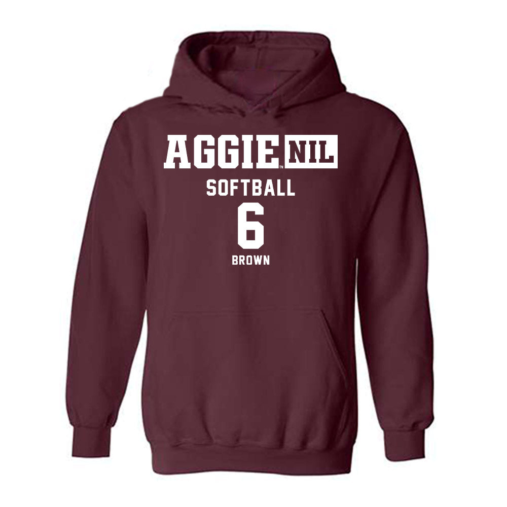 Texas A&M - NCAA Softball : Taylor Brown - Aggies NIL Classic Shersey Hooded Sweatshirt-0