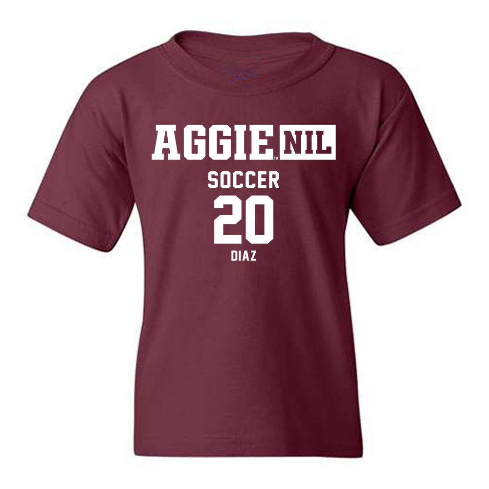 Texas A&M - NCAA Women's Soccer : Leah Diaz - Aggies NIL Classic Shersey Youth T-Shirt-0
