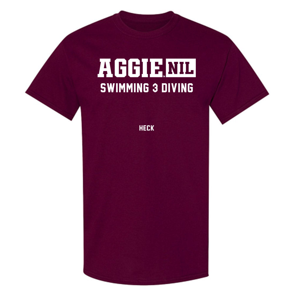 Texas A&M - NCAA Men's Swimming & Diving : William Heck - Aggies NIL Classic Shersey T-Shirt-0