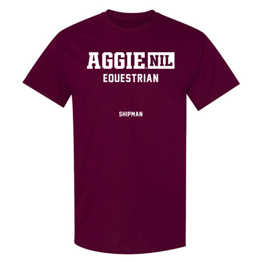 Texas A&M - NCAA Equestrian : Grace Shipman - Aggies NIL Classic Shersey T-Shirt-0
