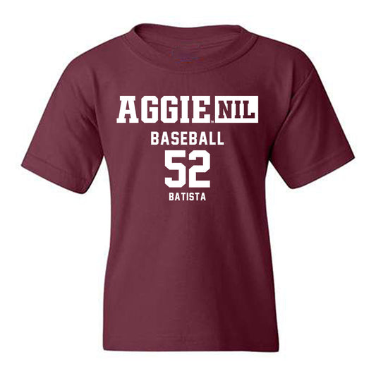 Texas A&M - NCAA Baseball : Elijah Batista - Aggies NIL Classic Shersey Youth T-Shirt-0