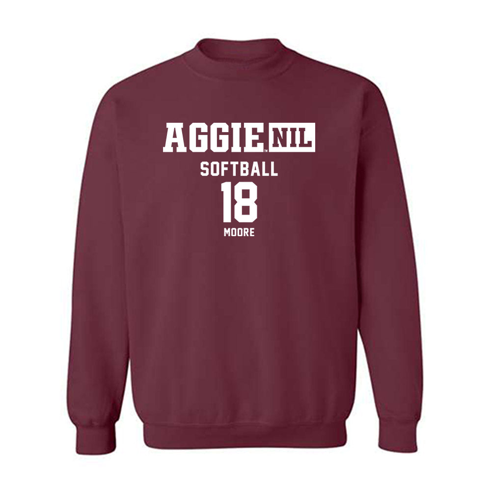 Texas A&M - NCAA Softball : Aubrey Moore - Aggies NIL Classic Shersey Crewneck Sweatshirt-0