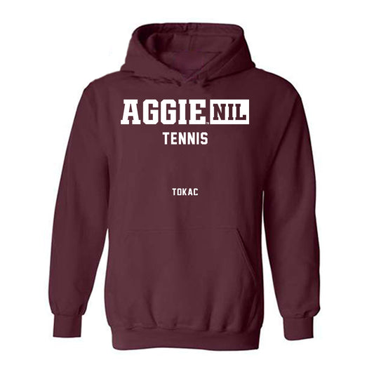 Texas A&M - NCAA Men's Tennis : Togan Tokac - Aggies NIL Classic Shersey Hooded Sweatshirt-0