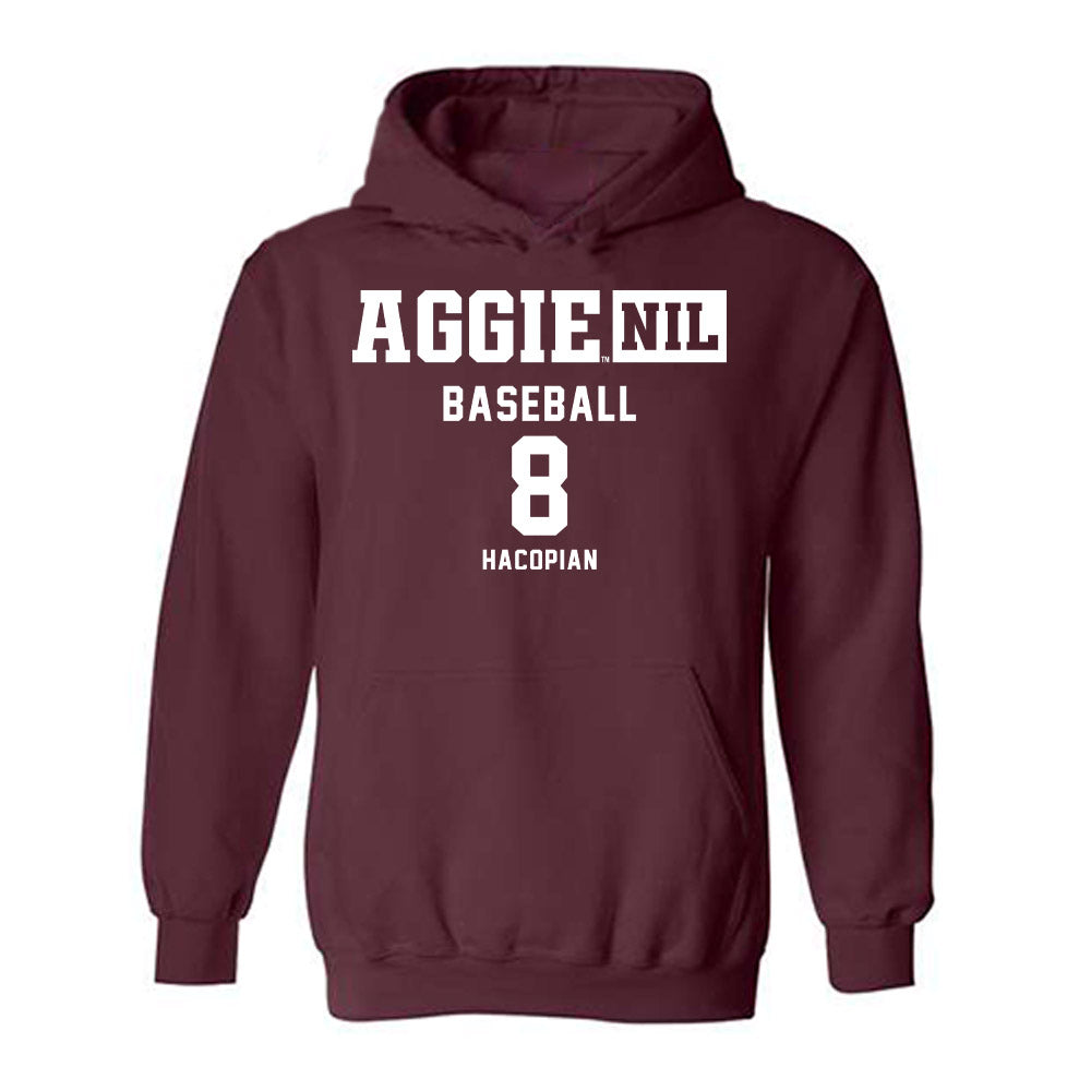 Texas A&M - NCAA Baseball : Christopher Hacopian - Aggies NIL Classic Shersey Hooded Sweatshirt-0