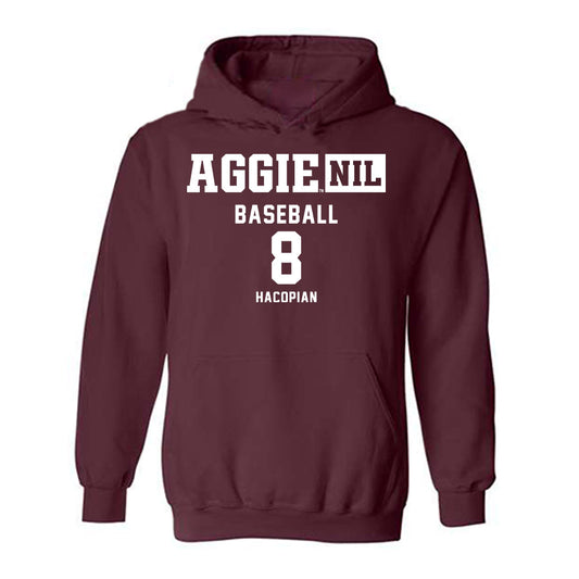 Texas A&M - NCAA Baseball : Christopher Hacopian - Aggies NIL Classic Shersey Hooded Sweatshirt-0