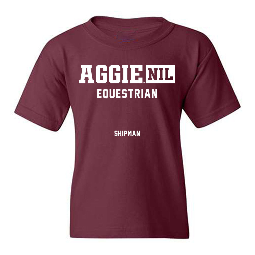 Texas A&M - NCAA Equestrian : Grace Shipman - Aggies NIL Classic Shersey Youth T-Shirt-0