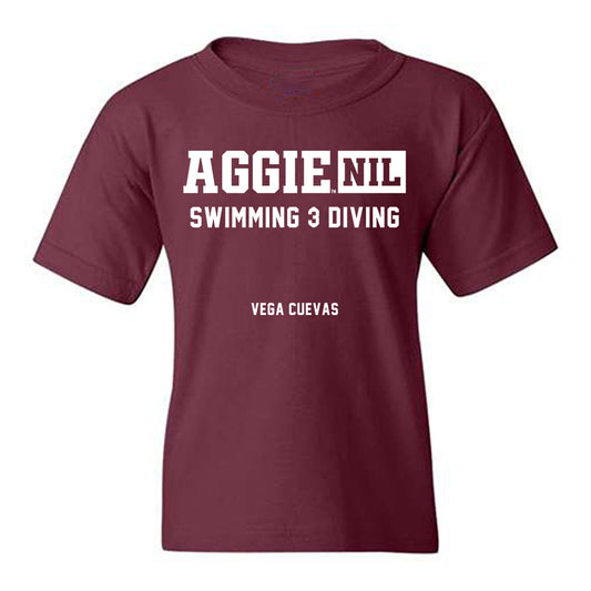 Texas A&M - NCAA Men's Swimming & Diving : Maximiliano Vega Cuevas - Aggies NIL Classic Shersey Youth T-Shirt-0