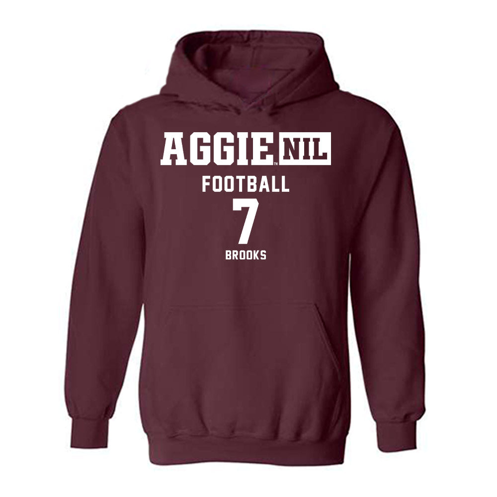 Texas A&M - NCAA Football : Dalton Brooks - Aggies NIL Classic Shersey Hooded Sweatshirt-0