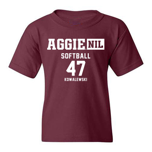 Texas A&M - NCAA Softball : Ariel Kowalewski - Aggies NIL Classic Shersey Youth T-Shirt-0