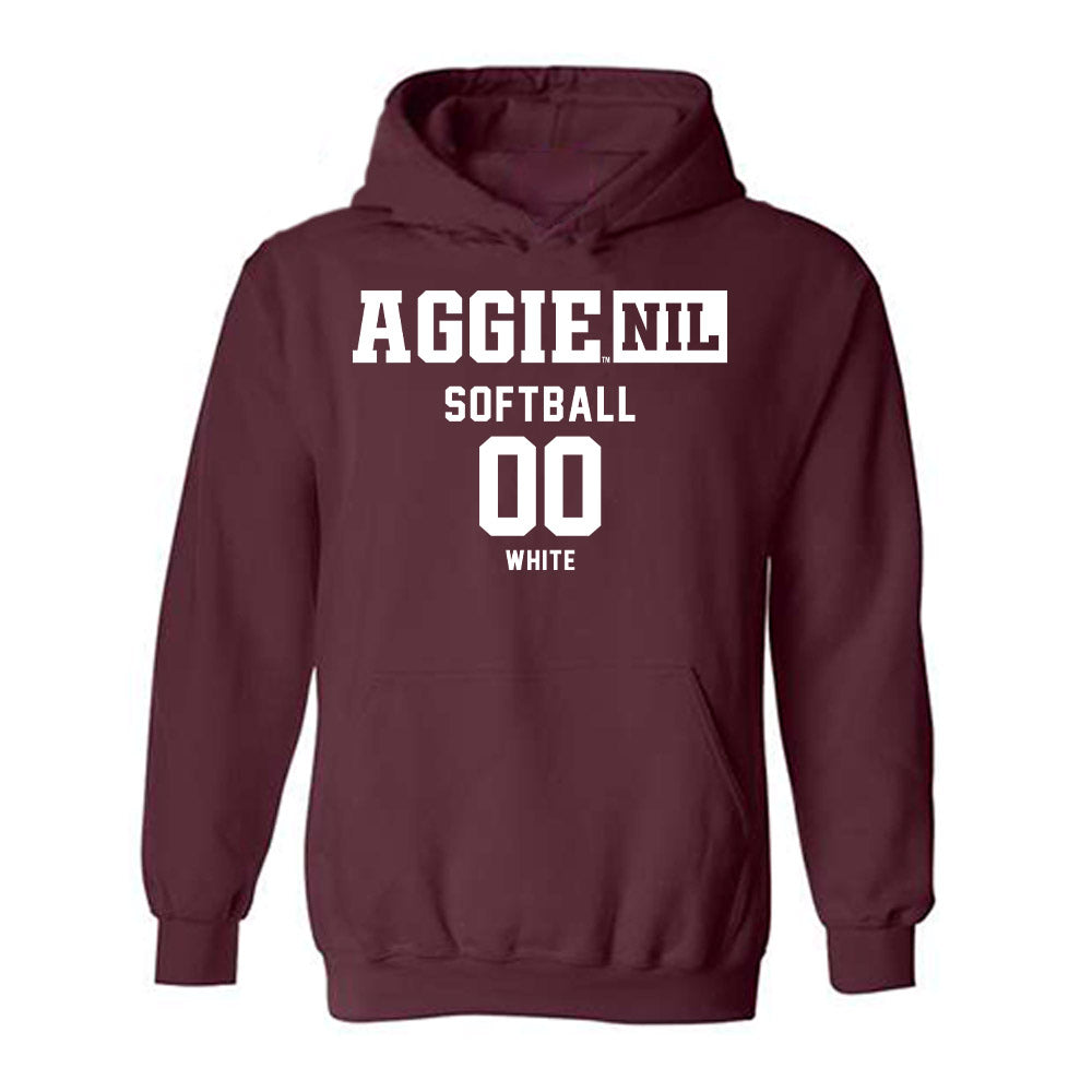 Texas A&M - NCAA Softball : Piper White - Aggies NIL Classic Shersey Hooded Sweatshirt-0