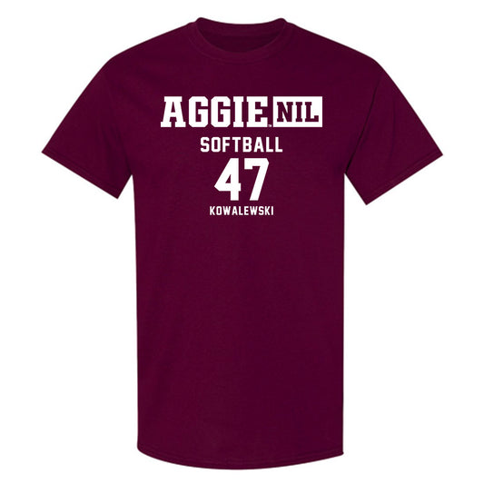 Texas A&M - NCAA Softball : Ariel Kowalewski - Aggies NIL Classic Shersey T-Shirt-0