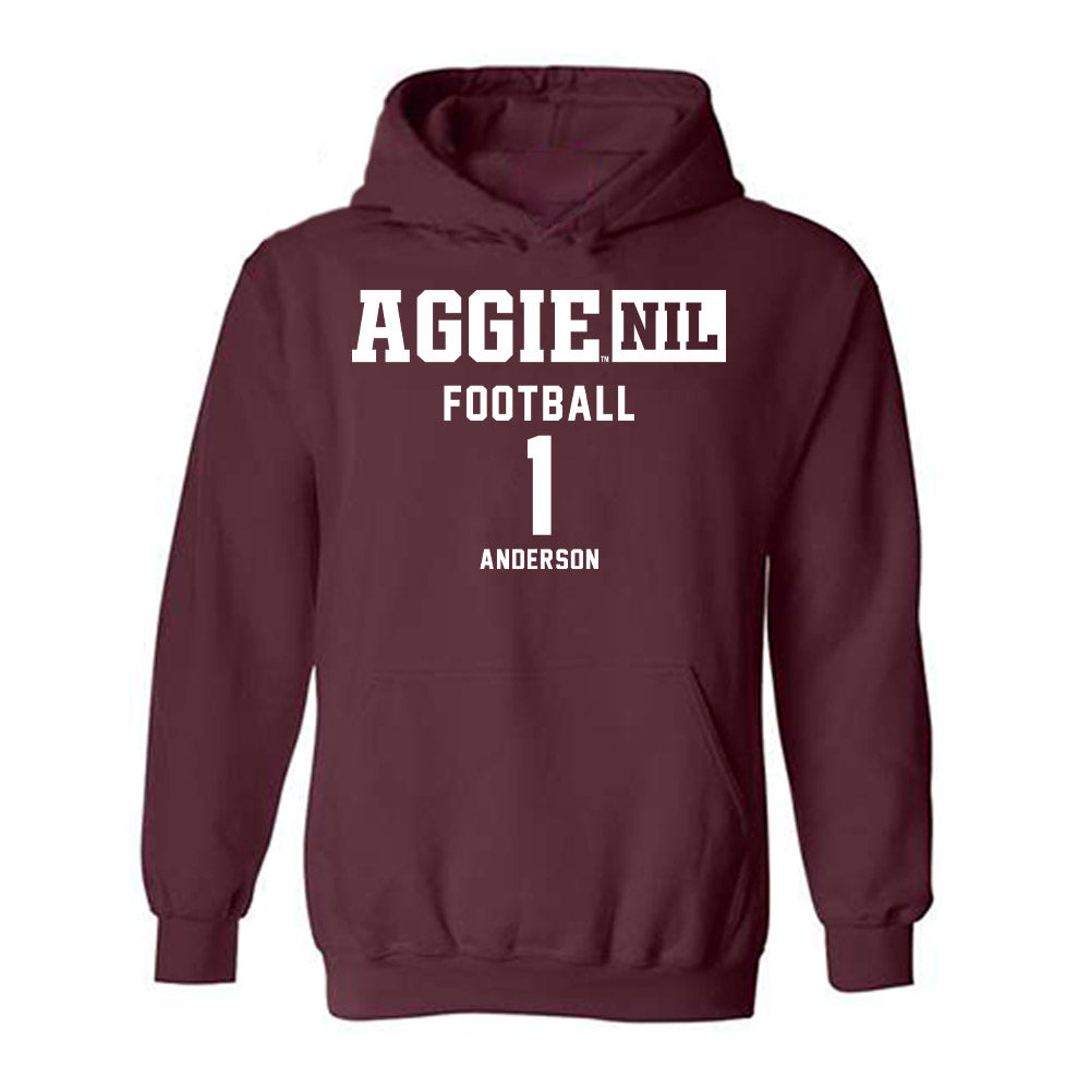 Texas A&M - NCAA Football : Bryce Anderson - Aggies NIL Classic Shersey Hooded Sweatshirt-0